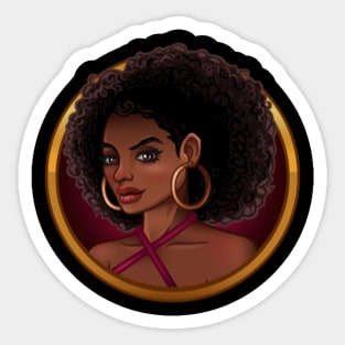 beautiful african american girl Sticker